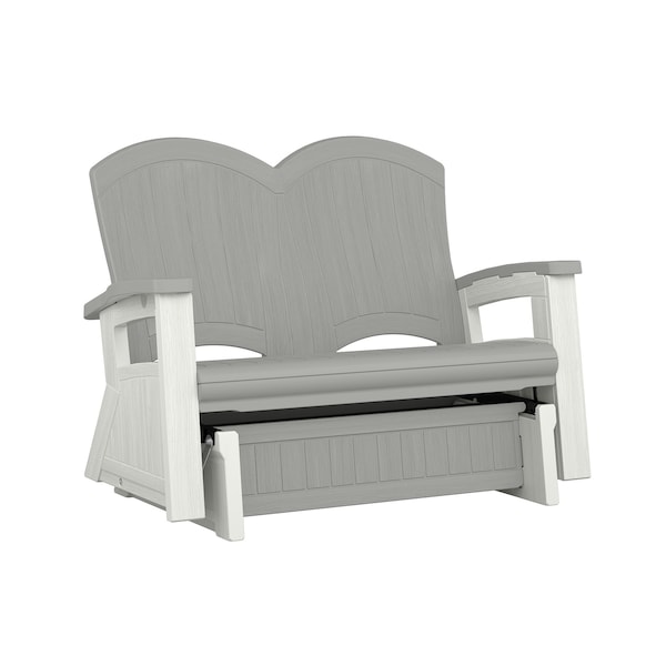 Elements Adirondack Glider with Storage and Two-Tone Dove Gray and Ice Cube collection